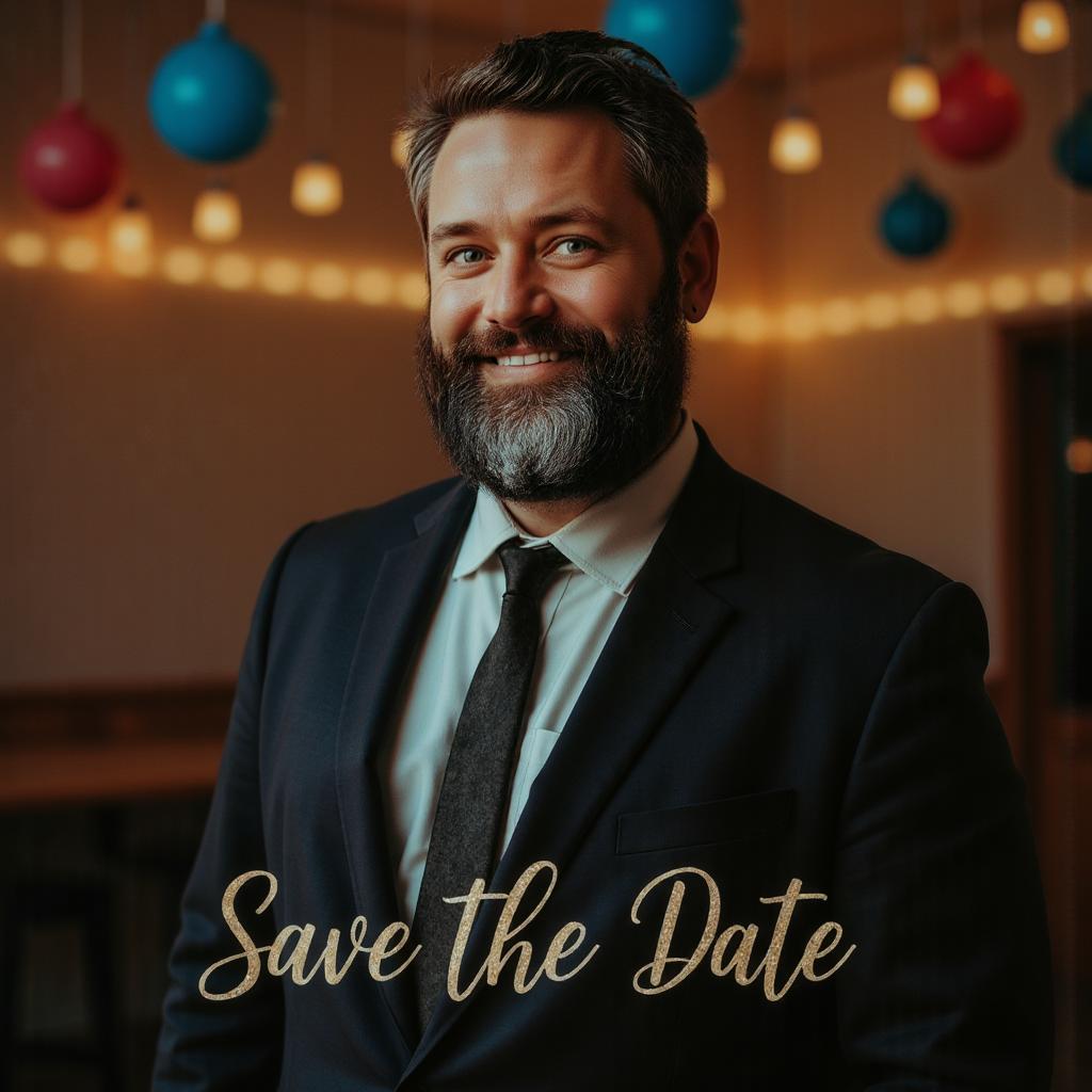 Elegant save the date man portrait