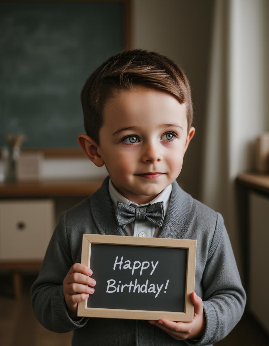 Joyful birthday boy portrait