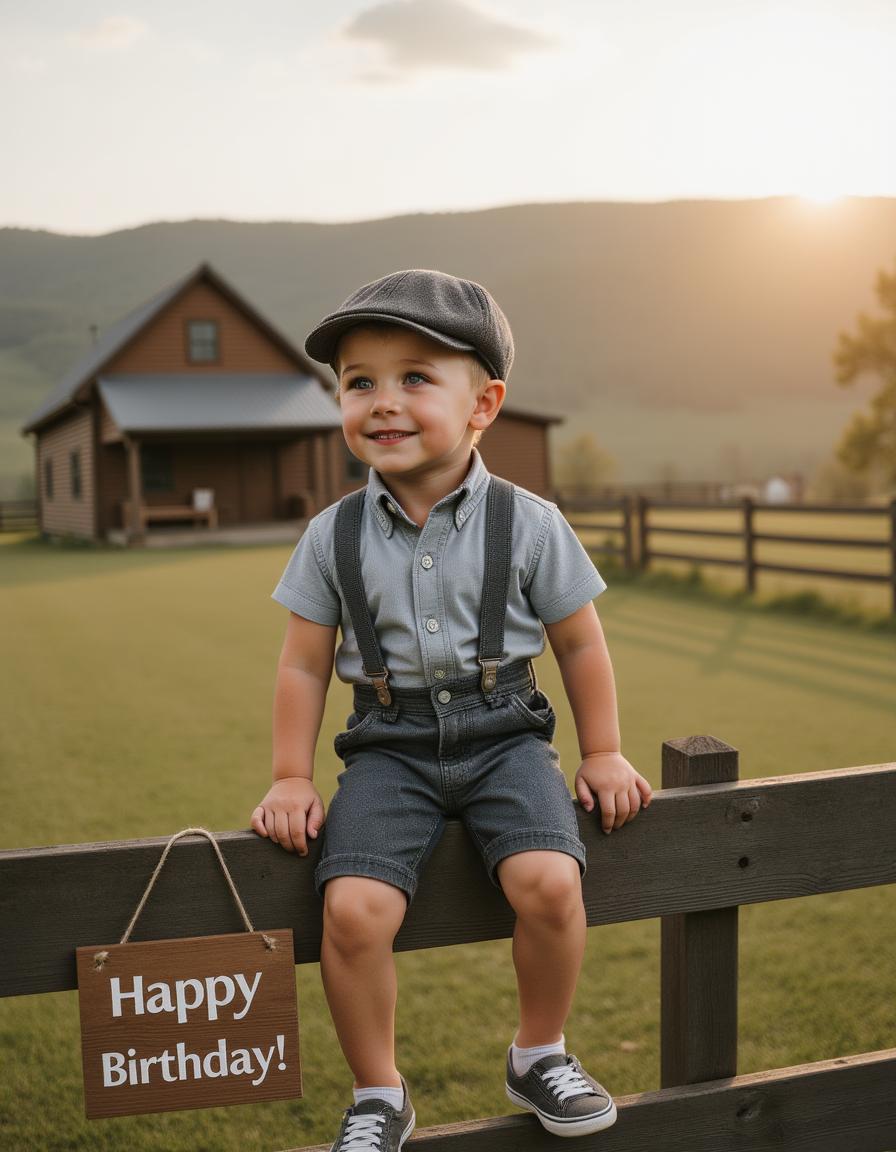 Happy celebration boy headshot