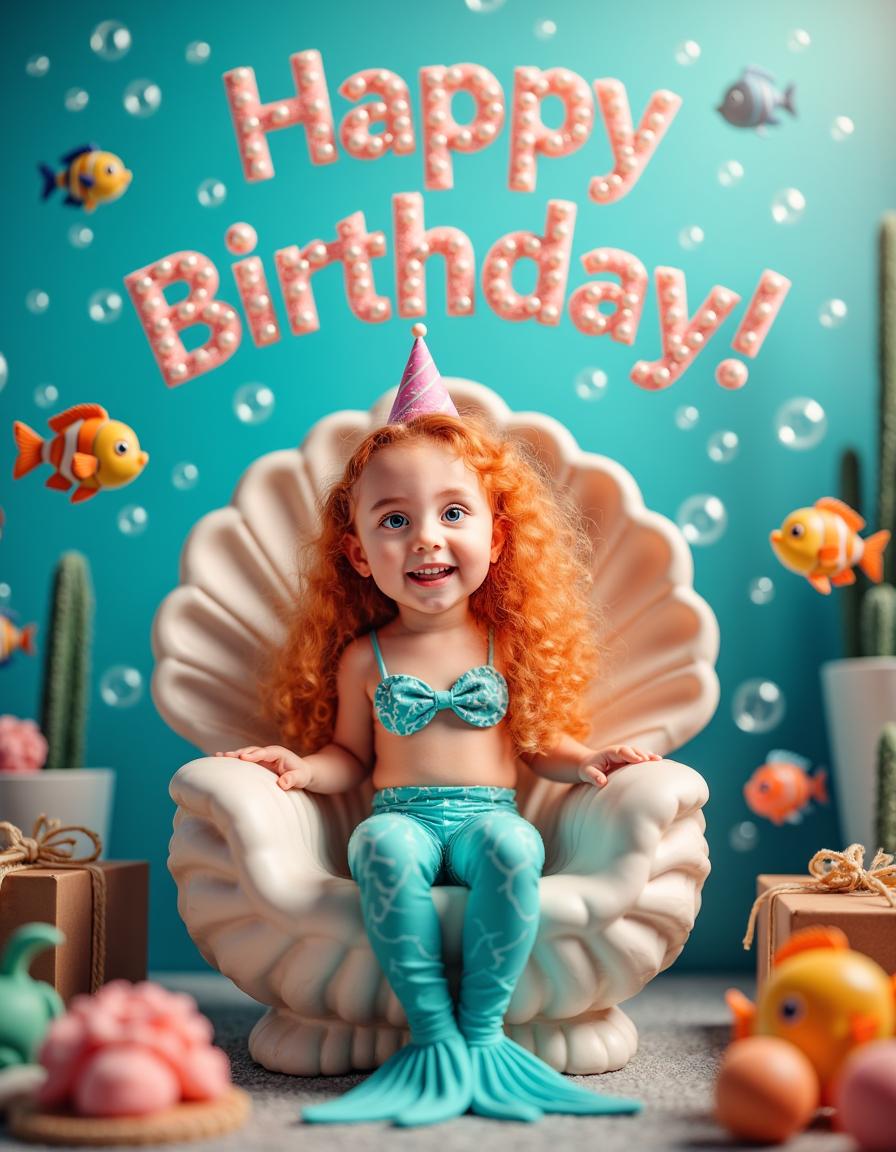 Joyful birthday girl portrait