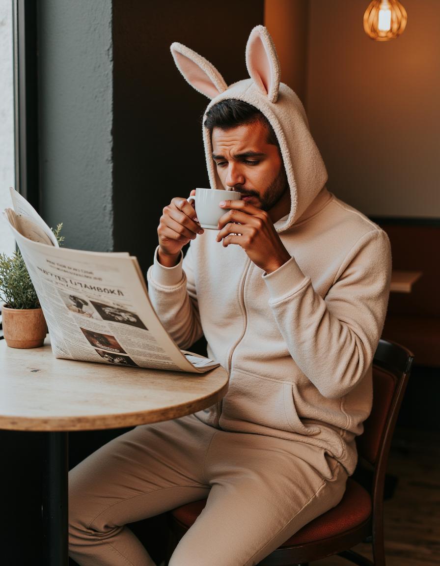 Playful onesie male headshot