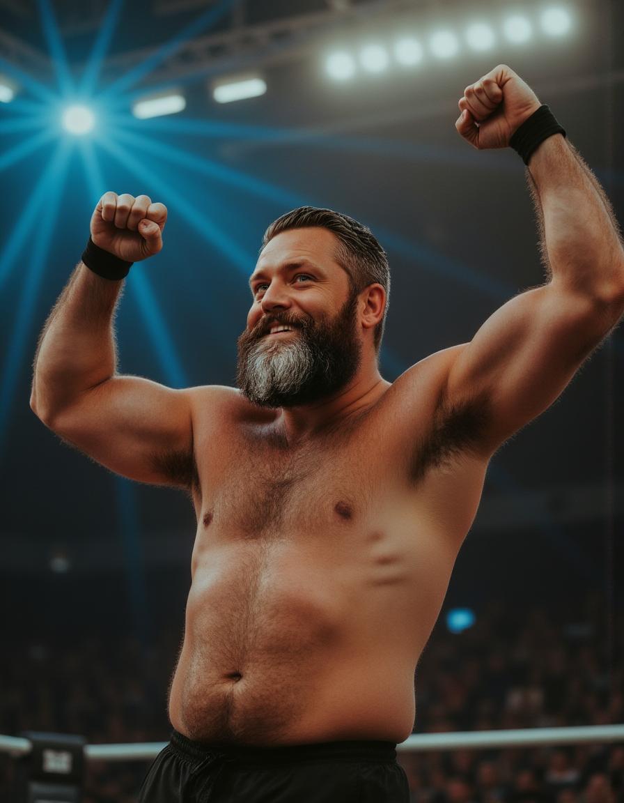 Dynamic wrestler portrait